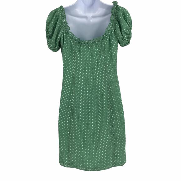 Tularosa Cella Polka Dot Dress L Off The Shoulder Tie Front Underwire Cups - Picture 5 of 8